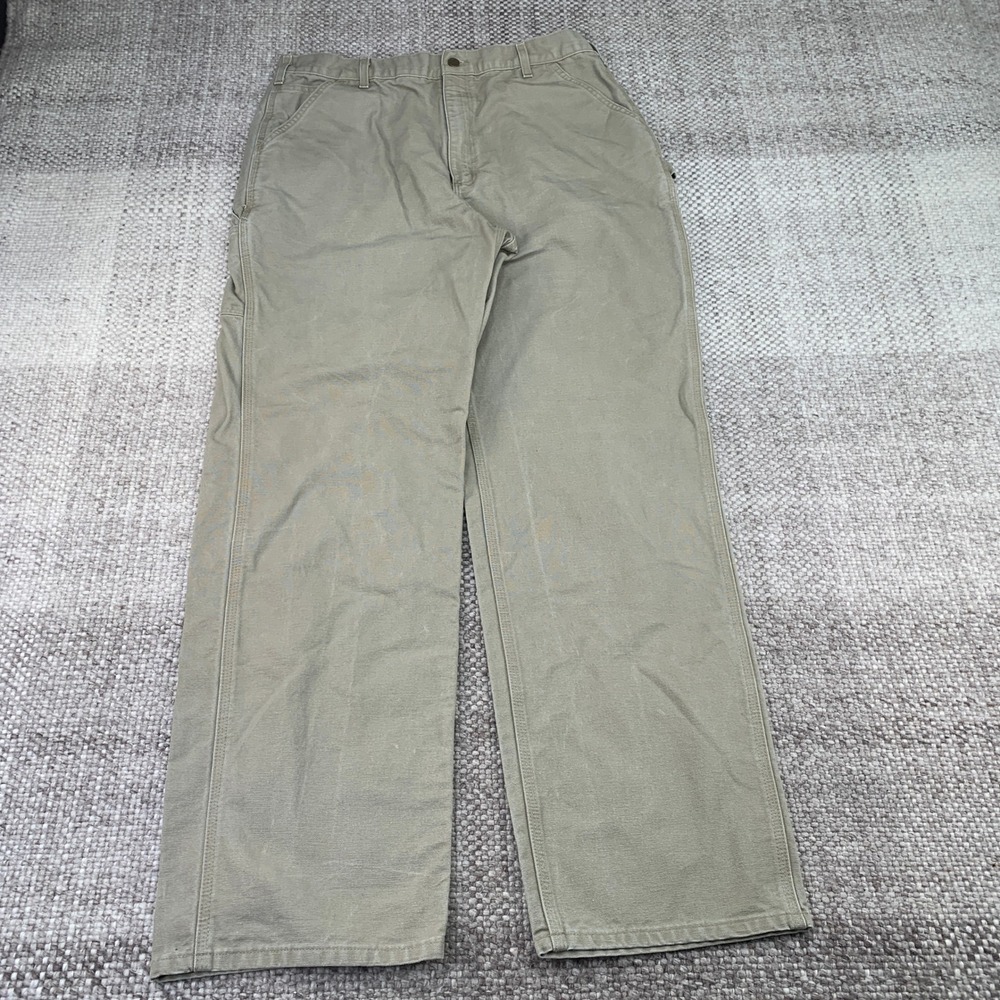 Carhartt B11-DES Dungaree Pants Mens 38x36 Desert Tan Duck Canvas Workwear